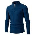 Men's Autumn Winter Thick Knitted Zipper Pullover Sweater1