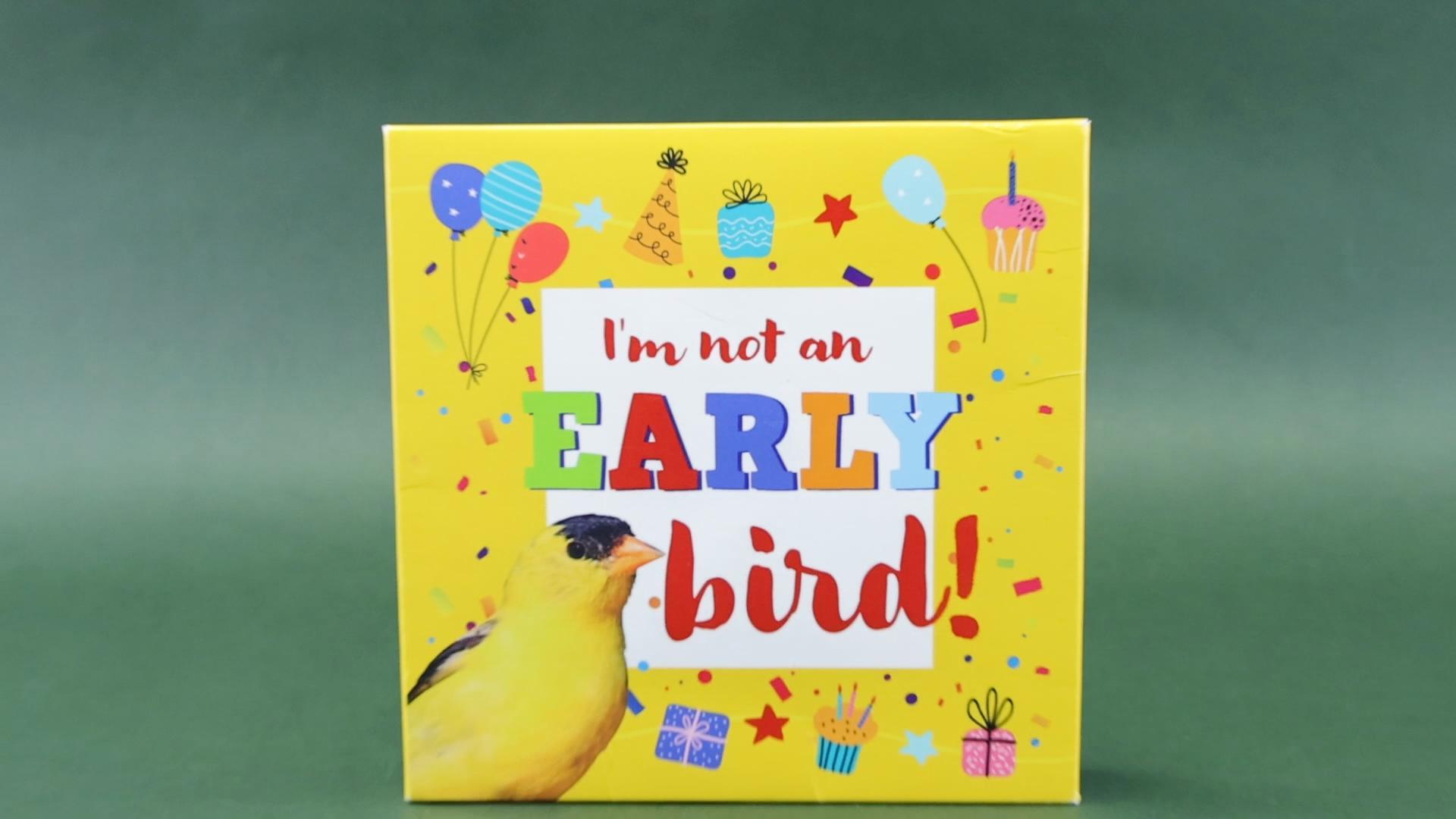 Divertente biglietto pop-up di compleanno 3D con uccello in movimento