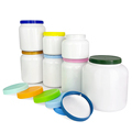 Food Grade PET Plastic Whey Protein Containers - 1000ml, 2000ml, 2200ml White Bottles and Jars1
