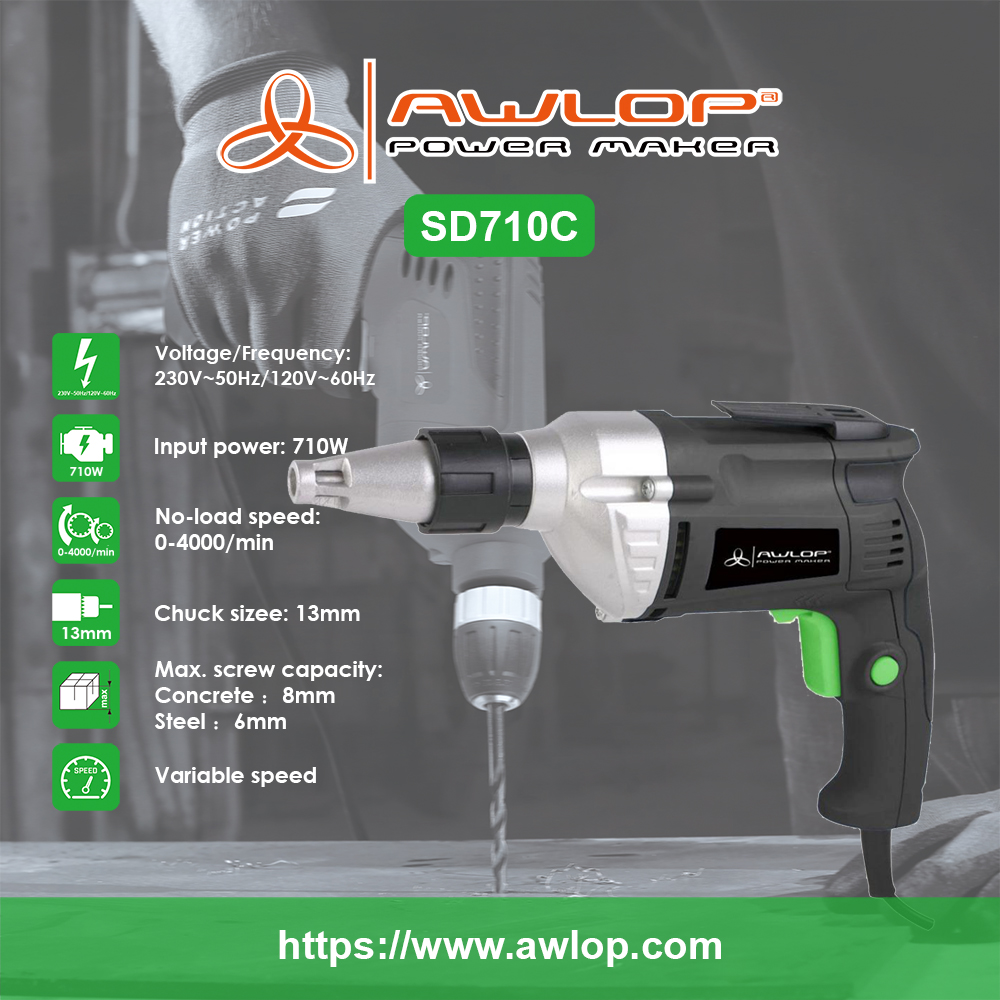 Chave de fenda elétrica Awlop SD710 710W