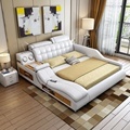 Multi-function Storage Bed with Leather Tatami, Multimedia Speakers, USB Charger, and Massage1