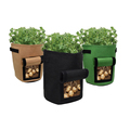 3/5/10/25 Gallon Fabric Plant Tag Vườn trồng Túi trồng khoai tây Vòng 25 gallon đen Tote Feel Grow Bag1