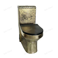 Bathroom Luxury One Piece Toilet with Wash Down P-Trap/S-Trap in Golden Finish1