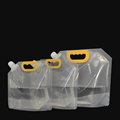 Portable Folding Water Bag Liquid Outdoor Transparent Beer Drinking Juice Drink Portable Spout Pouch Clear Plastic Bag1