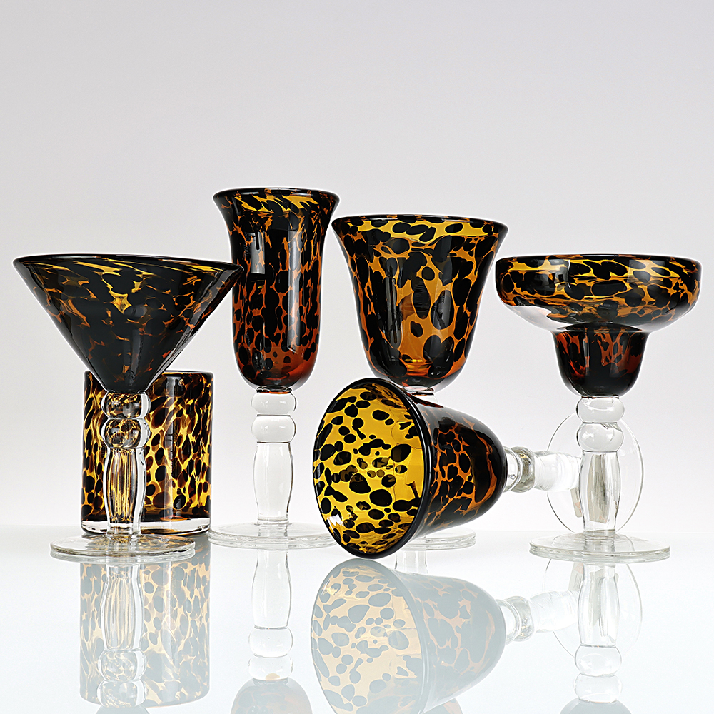 Leopard Print wine glass set