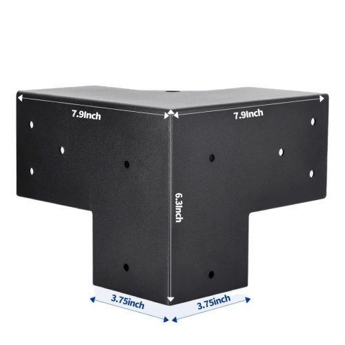 3-Way 90° Black Box Truss T-Junction | Durable Adjustable Metal Bracket