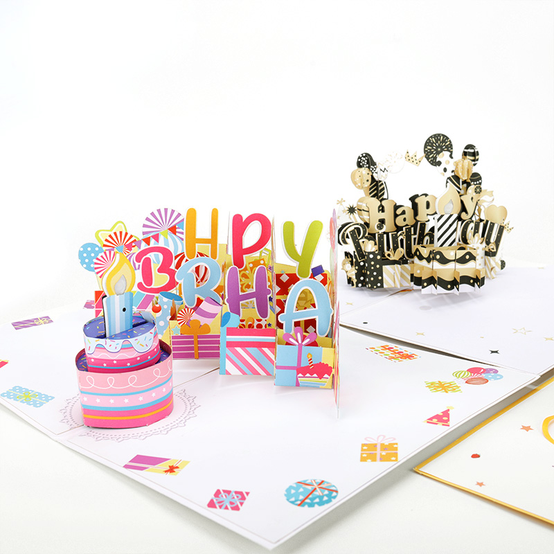 Biglietto pop-up per torta di compleanno musicale