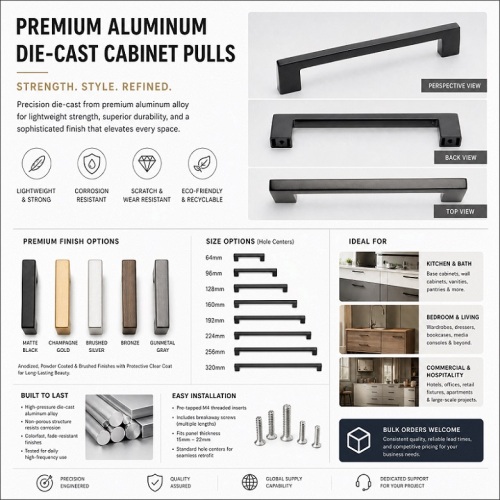 Ningbo Takeuchi Metal Products Co., Ltd. - Fabricante profissional de puxadores de gabinete fundidos em alumínio