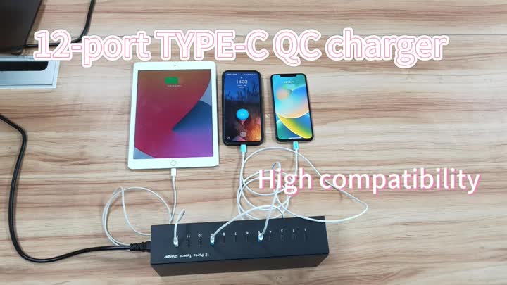 12-портовое зарядное устройство Type-C QC