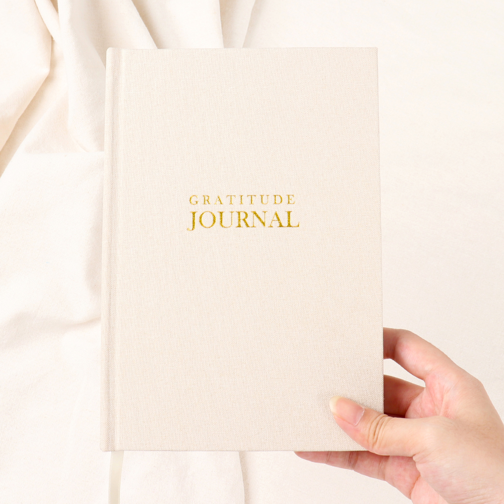 Journal de gratitude de couverture de linge