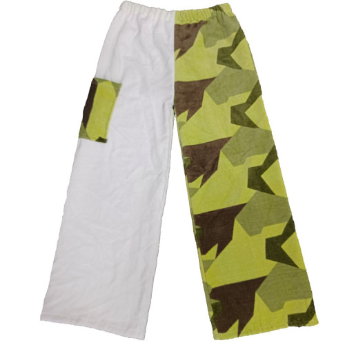 printed beach towel pants