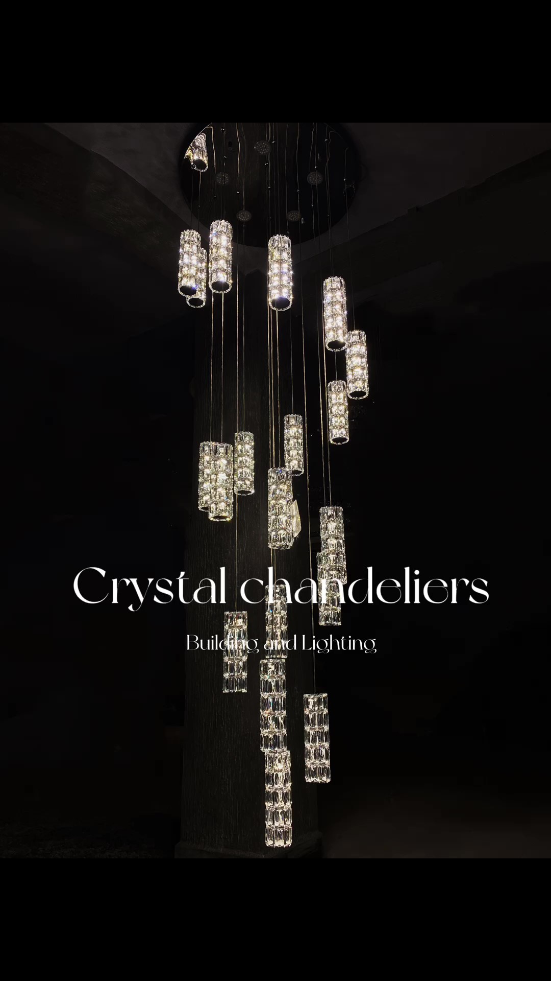 staircase crystal lamp