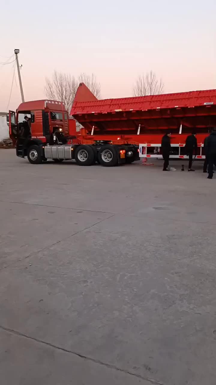 Side dump sidewall semi trailer