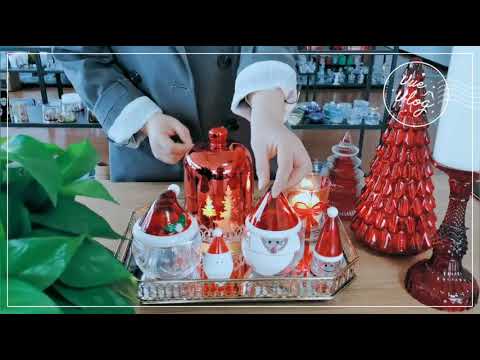 Crystal glass candy & candle jars glass decorations for Christmas 