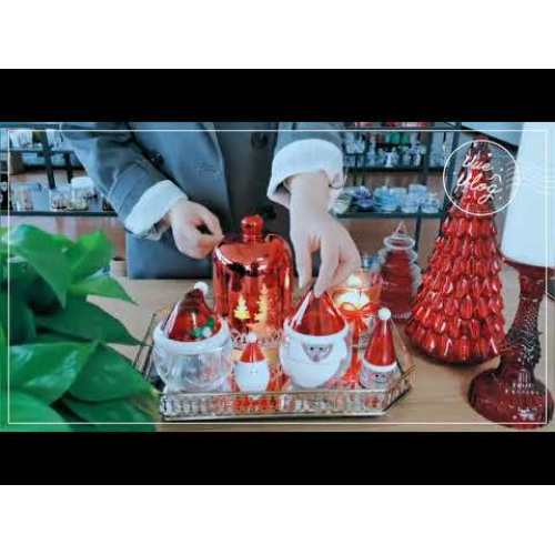 Crystal glass candy & candle jars glass decorations for Christmas 