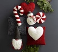 Cozy Teddy Shaped Pillow with Peppermint Cane Design for Christmas Decor1
