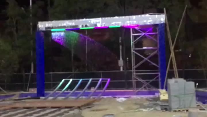 Installed digital water curtain
