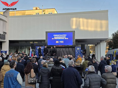 Slowenien – SR40 Premium Roadshow Truck unterstützt erfolgreich den nationalen Wahlkampf