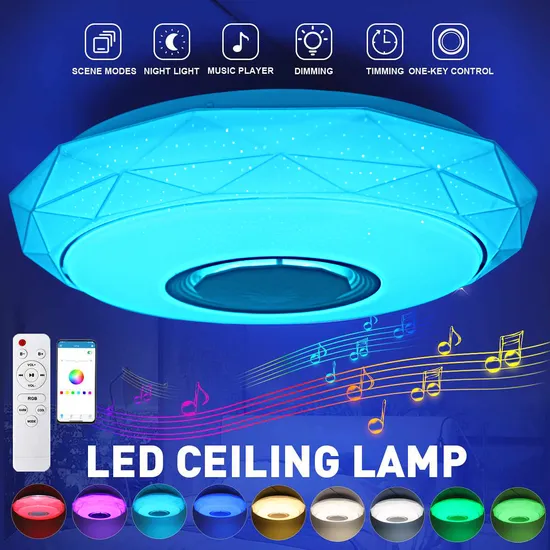 Luz de teto inteligente moderno LED com Bluetooth Music Control1