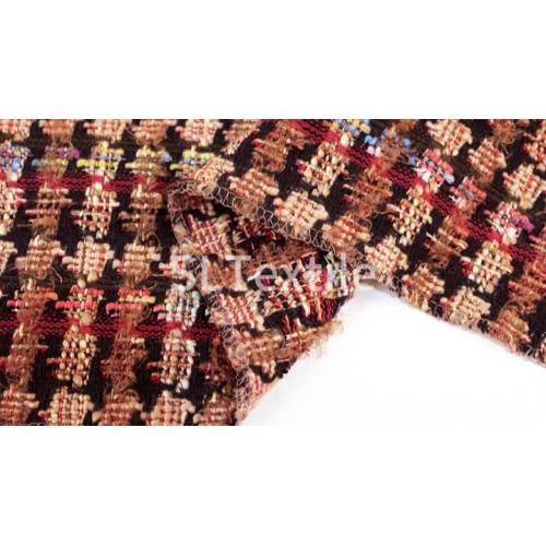 ヴィンテージエスニックスタイルのウールポリエステル混紡生地