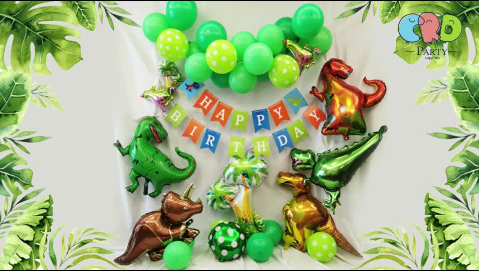 Dekoration Dino Thema Helium große Zahl Ballon Bouquet Neue CRD Party Alles Gute zum Geburtstag Party Produktidee 2021 Kinder Foil1