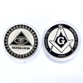 Custom Silver Enamel Freemason Challenge Coin1