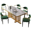 Muebles de restaurante Juego de comedor de comedor Mesa de comedor de mármol con 6 sillas1