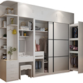 Nordic Solid Wood Wardrobe ทันสมัยมินิมัลลิสต์ประตูบานเลื่อนประตูโดยรวมเปลี่ยนประตูแบบนิวเคลียสห้องนอนบ้านบานประตูบานเลื่อน 1