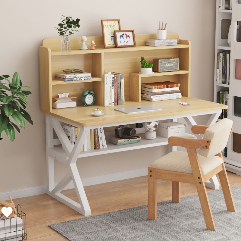 computer desk with bookshelf