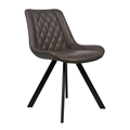 Modern Light Luxury Quilted Dining Chair with Metal Legs and PU Leather1