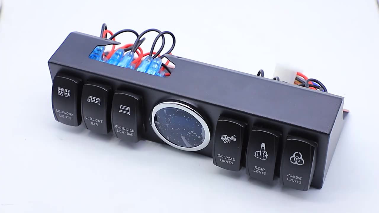 DC 12V 24V Car Panel  6 Gang Small Little switch pre-wire Socket power panel For off Road1