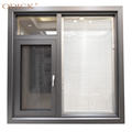 Certificados CE Certificados de alumínio Storm Casement Windows Black Casement Windows com blinds1 construídos1