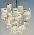 Customized Handmade Acrylic Shades Chandelier for Stairwell with Metal Acrylic High Ceiling Design1