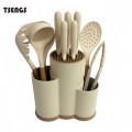 12-Piece Multifunctional Knife Holder with Chef's Knife, Multipurpose Knife, Spoon, and Food Tongs1