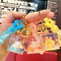 Cute KT Kuromi Melody Quicksand Quadrate Bubble Bead Keychain1