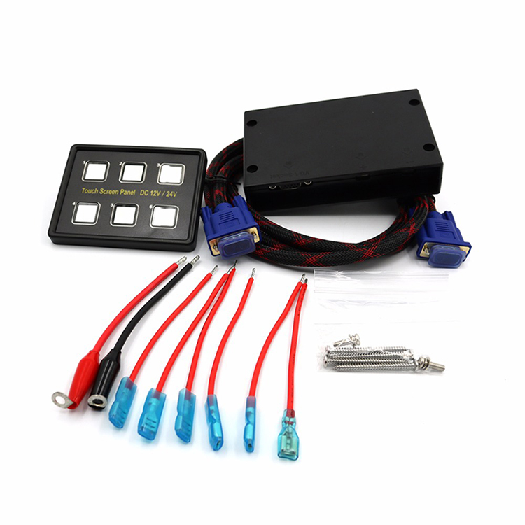 DC 12V 24V ON OFF 6Gang Touch Dash Switch Switch Switch Pannello ATVS Accessori Sistema di illuminazione automatica per auto Marine1