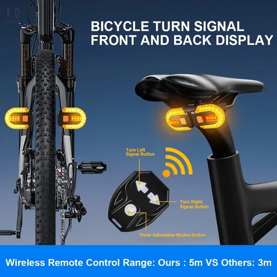 Luz de señal de giro de bicicleta de control remoto inalámbrico impermeable1
