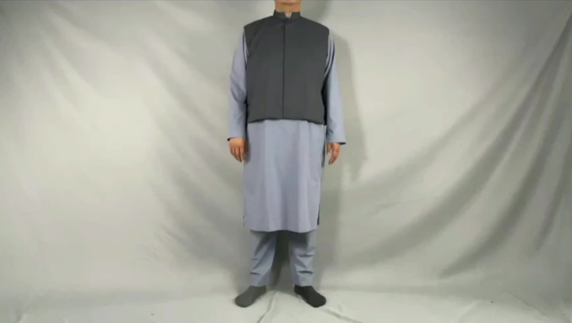 All&#39;ingrosso plus size thobe uomini a 2 pezzi set semplice uomo islamico uomo thobe con abbottini marocchini musulmani abaya per men1