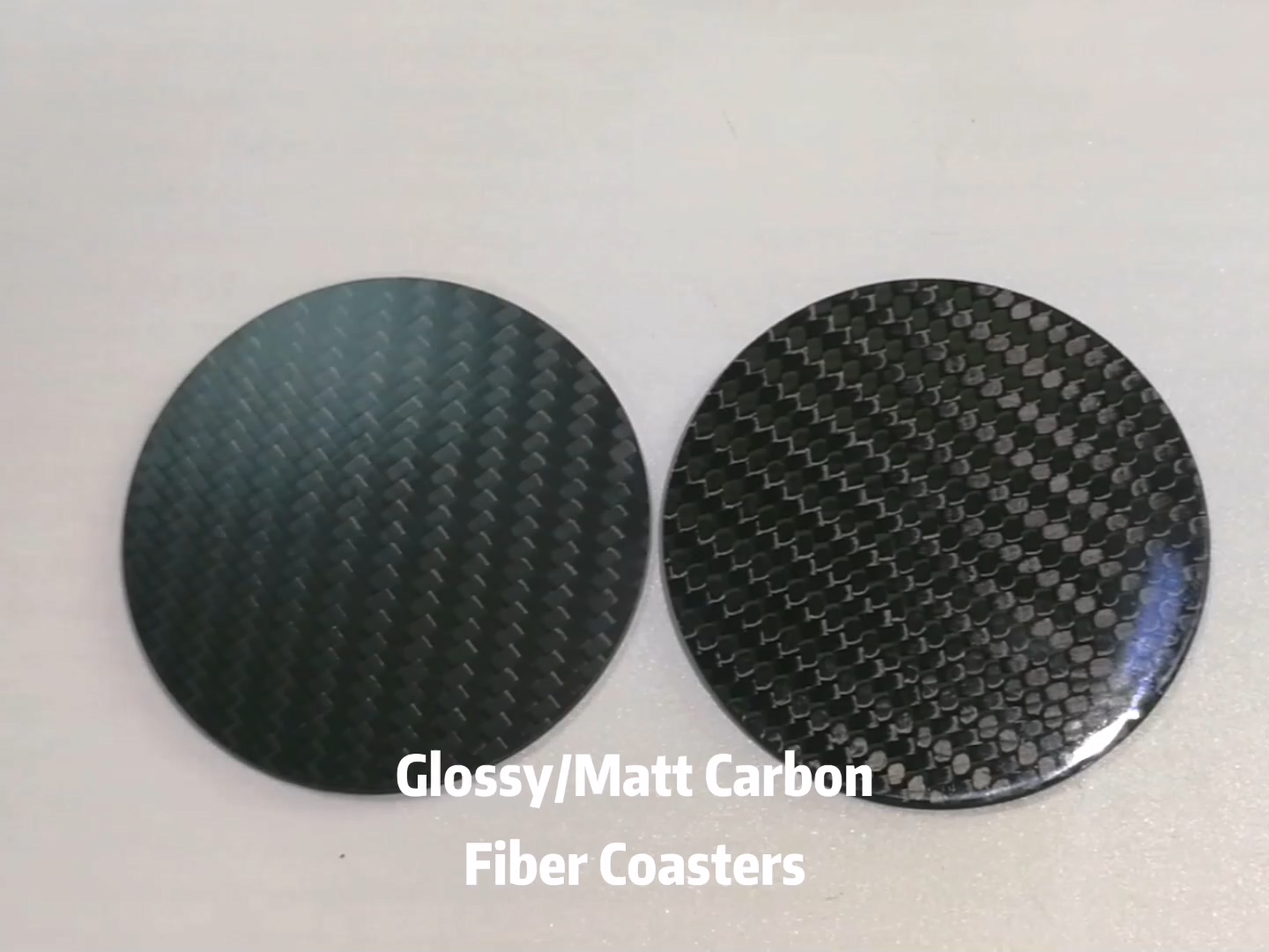 67 mm de chá de chá de chá de luxo de luxo Coaster de fibra de carbono com lados duplos diferentes e foscos 2 lados1