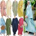 M218 جدید شیک لباس اسلامی ترکی عمده فروشی STAIN ABAYA لباس زنانه مسلمان Marocaine Kaftan1