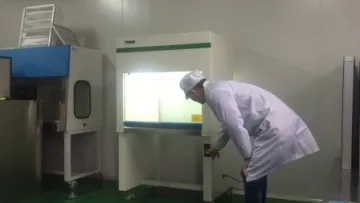 Vertical Flow Laminar Flow Cabinet, Epoxy-Finished Steel Frame, Static-Dissipative PVC Clear Panels, 304 Grade Stainless Steel Worktable, Perfoated Top.1
