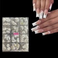 Toyoung 50pcs Custom Pure Handmade Kawaii Christmas Gradient Flower Nail Art Charms1