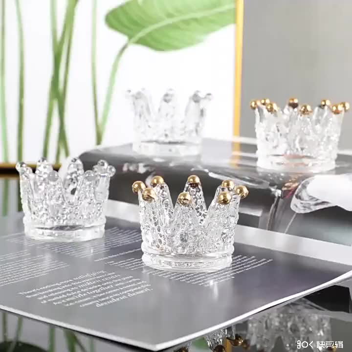 Crown glass jar holder