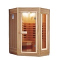 OEM Hemlock Wood Sauna House - Corner Type Steam Room for 3 Persons1
