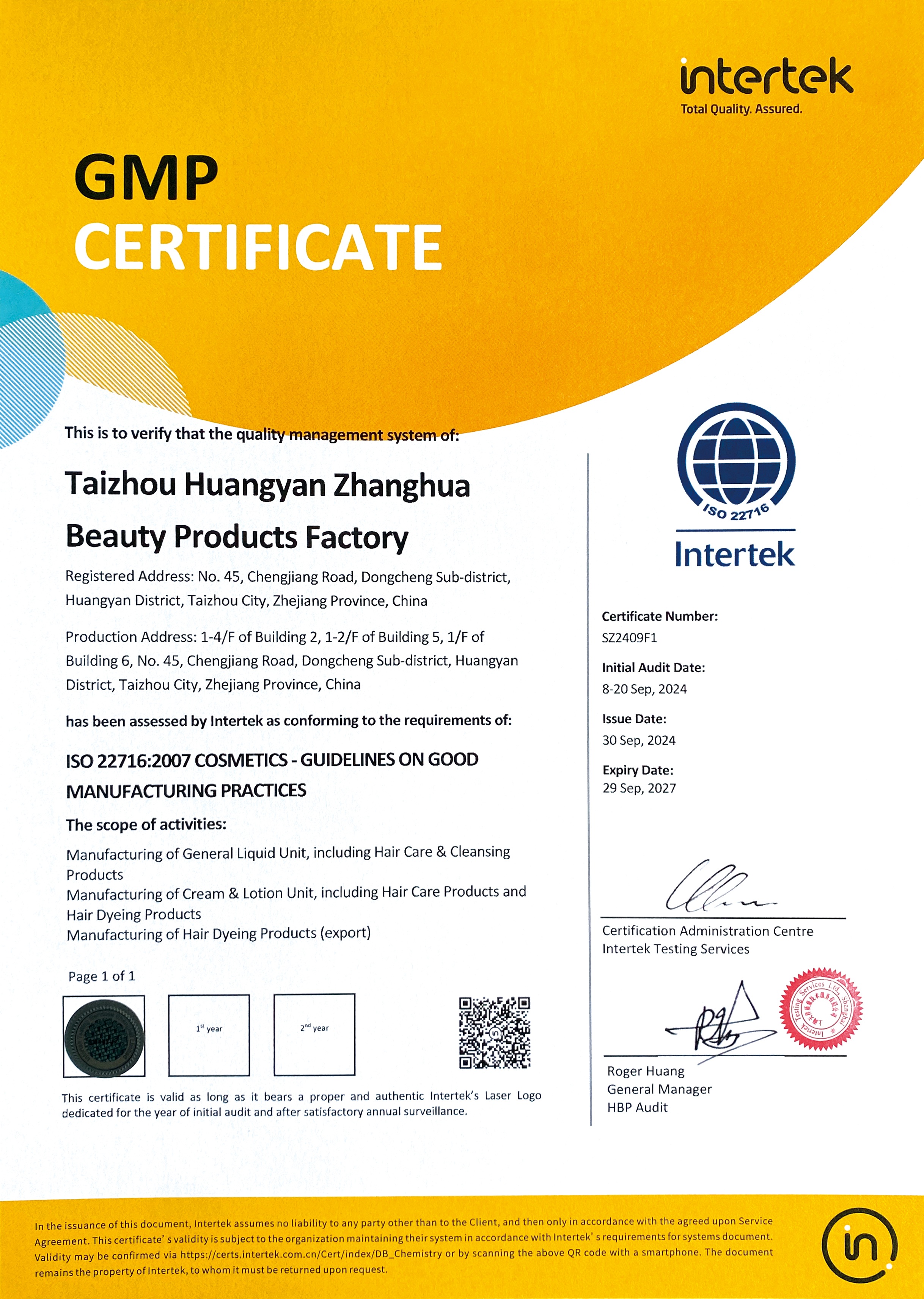 GMP CERTIFICATE
