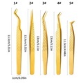 Stainless Steel Straight and Curved Eyelash Tweezers Specifically Designed for Grafted Lash Extensions1