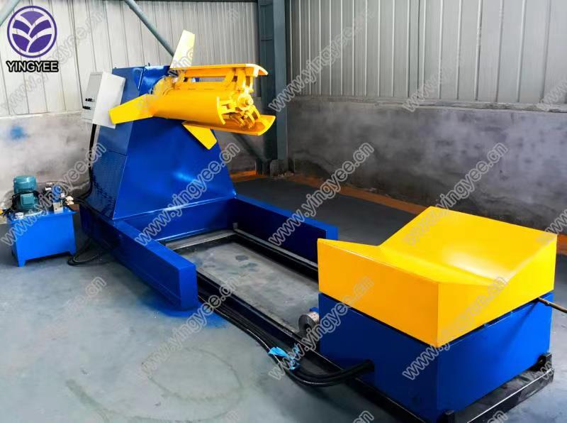 7 tons hydraulic decoiler with car