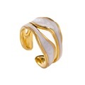 Europe & US High-End Luxury Open Finger Ring - Durable Titanium Steel with 18K Gold Plating for Women - Non-Fading Design1