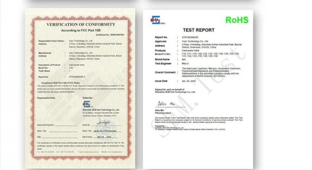 RoHS Certificated