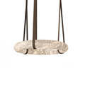 Alabaster Round Chandelier Spanish Marble Lighting Halo Ring Chandelier With Leather1